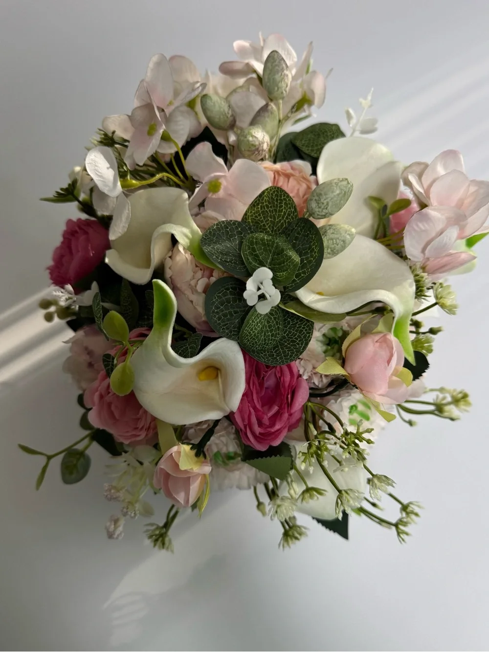 Bridal Flower Bouquet Box in Blush, White & Green
